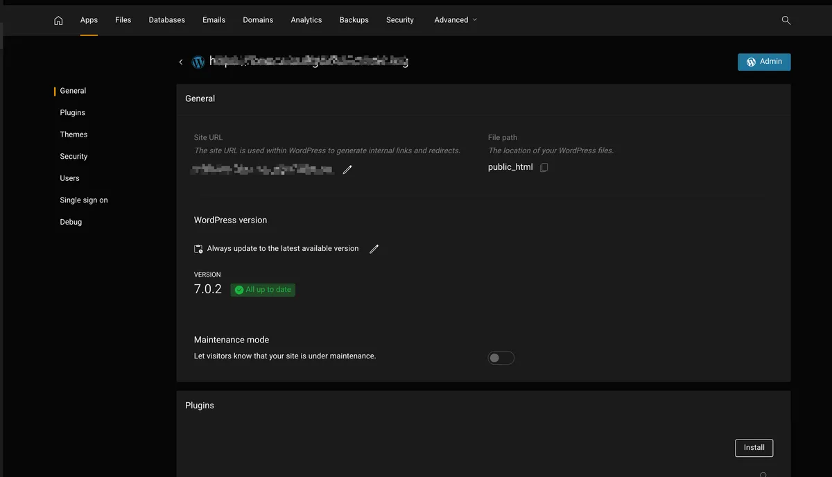 The WP Toolkit in the Litehost panel: site URL, WordPress version, plugins, themes and user management on one screen